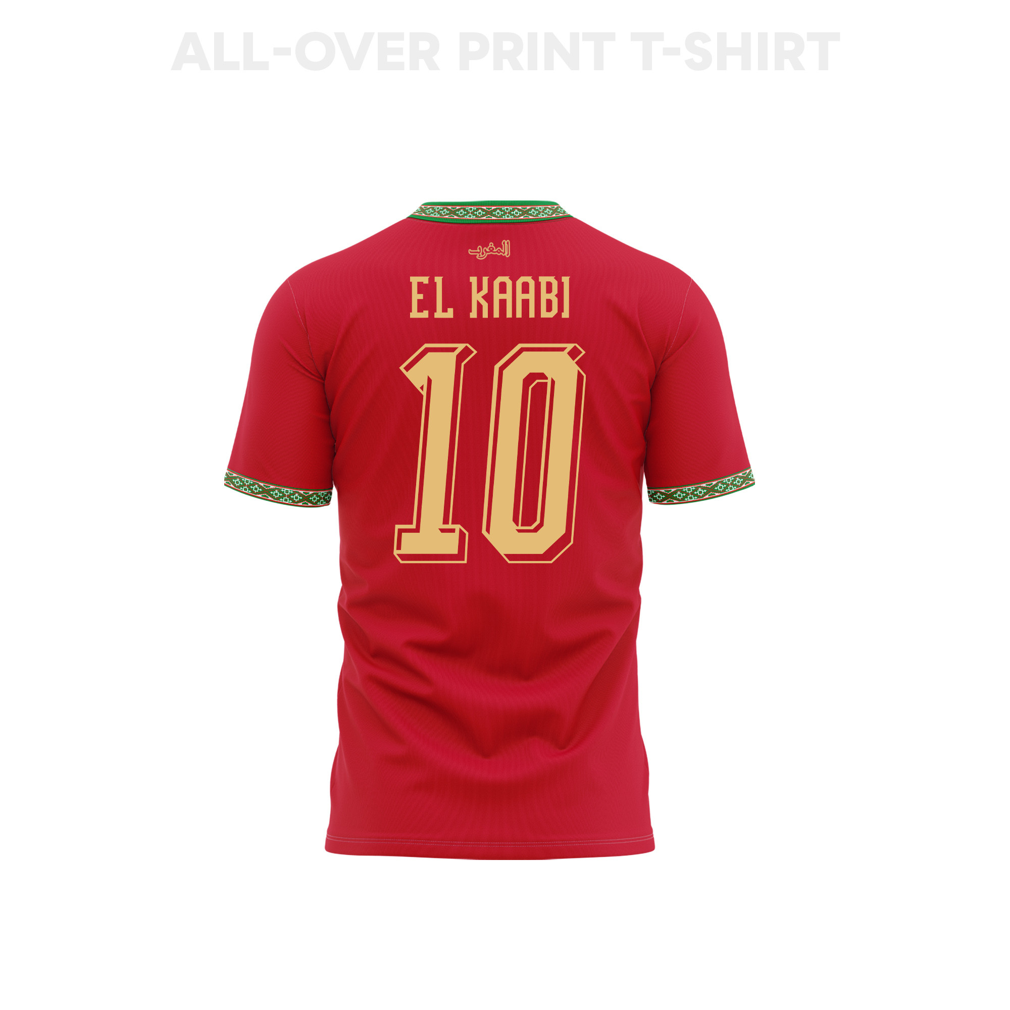 Ayoub El Kaabi 10 Youth Morocco 2026 Home 3D T-shirt Fully Printed – Red - Jersey Teams