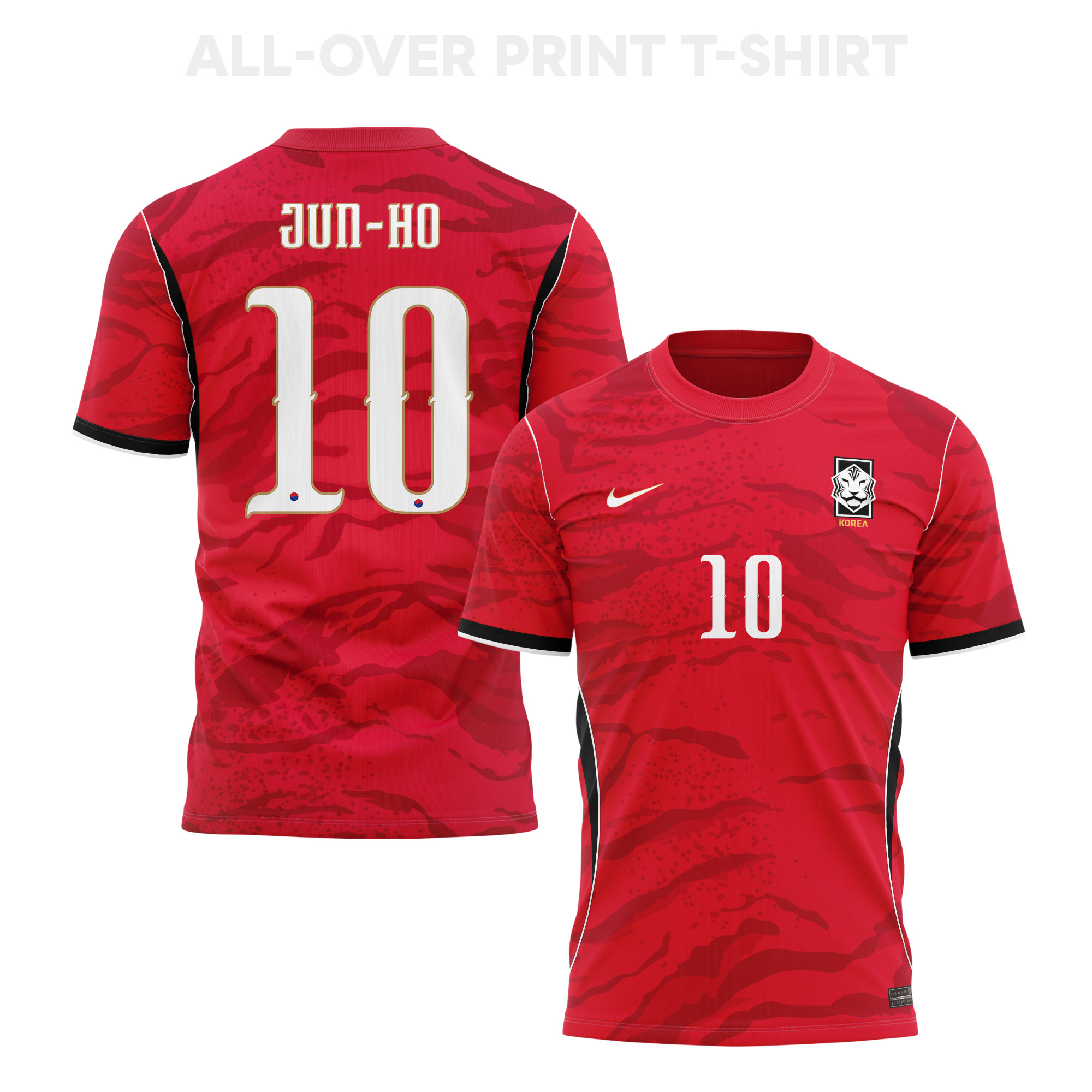 Bae Jun-ho 10 South Korea 2026 Home 3D T-Shirt Fully Printed – Unisex, Red - Jersey Teams