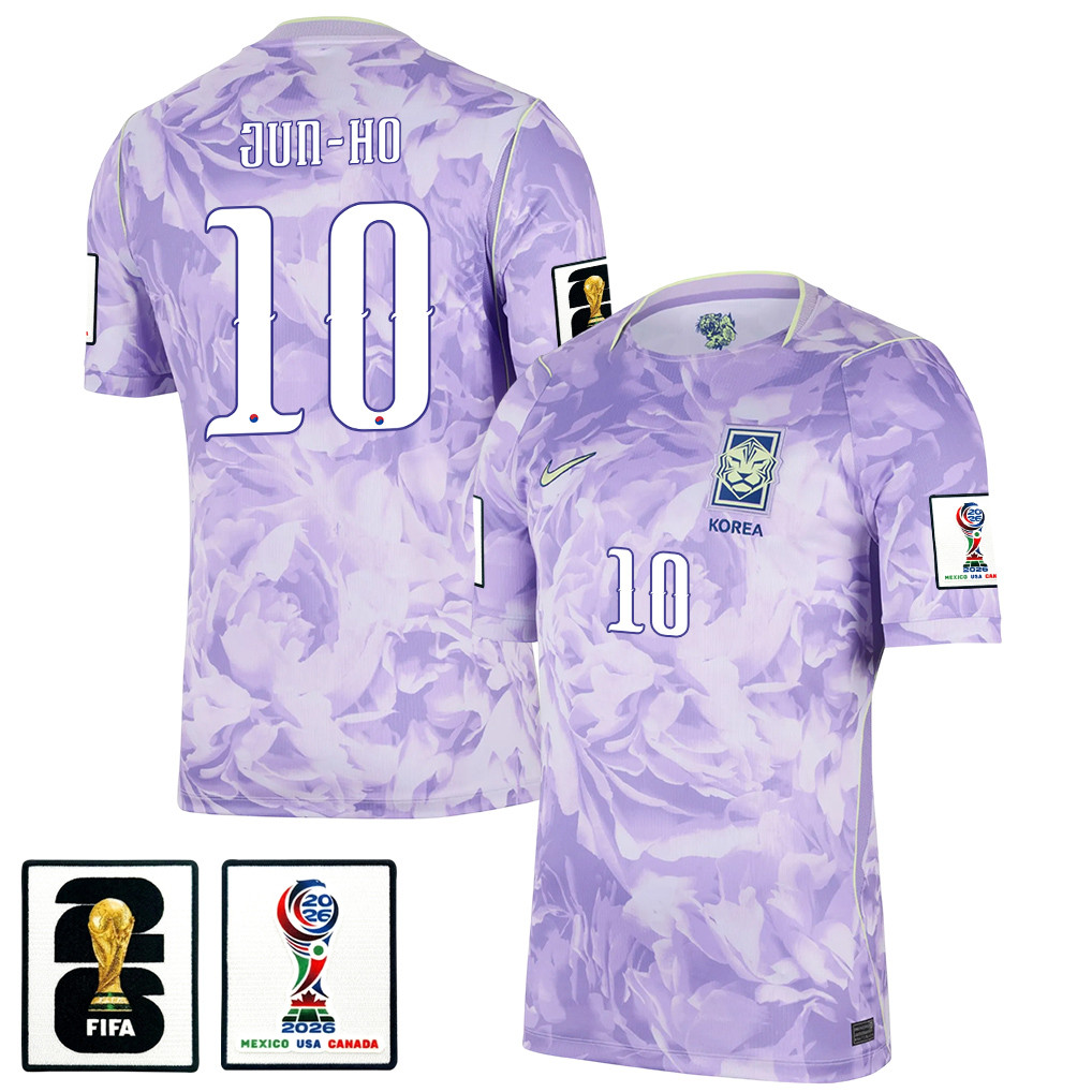 Bae Jun-ho 10 South Korea National Team 2026 x World Cup Patch Away Jersey - Men, Purple - Jersey Teams