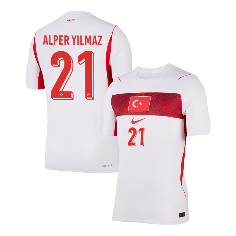 Baris Alper Yilmaz 21 Turkey National Team 2026 Away Jersey - White, Men - Jersey Teams