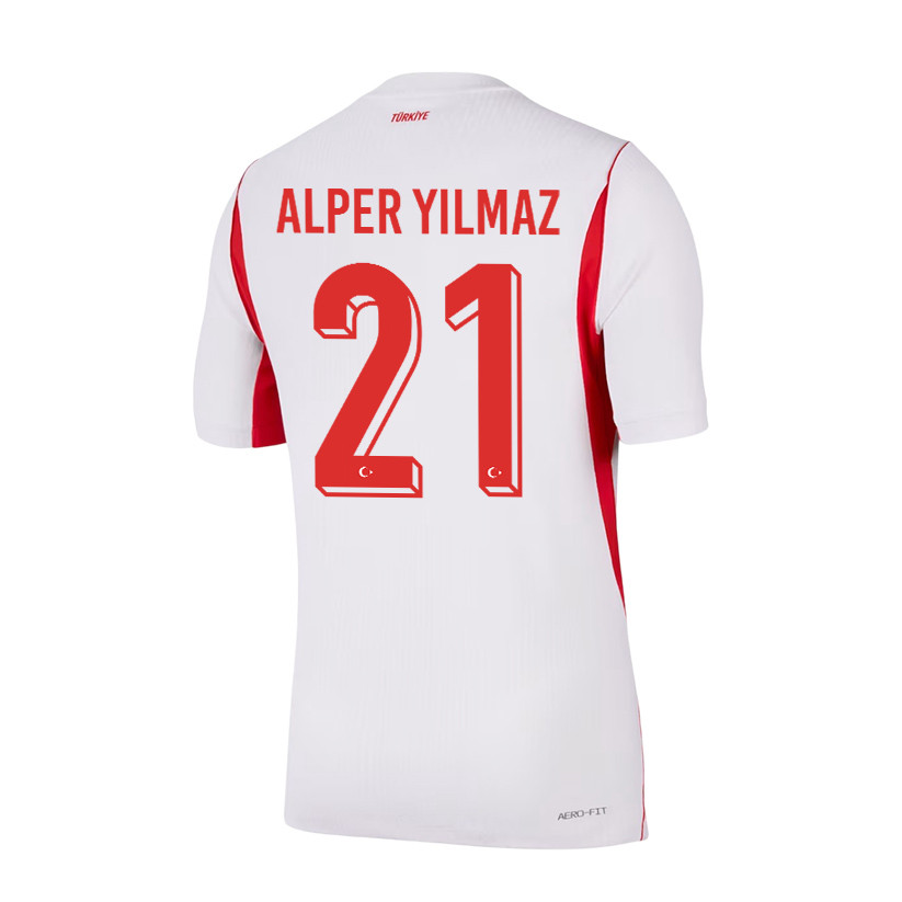 Baris Alper Yilmaz 21 Turkey National Team 2026 Away Jersey - White, Men - Jersey Teams