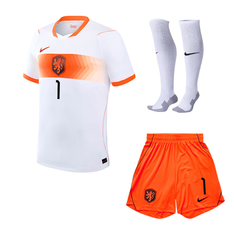 Bart Verbruggen 1 Netherlands 2026 Away Men Kit Set – White - Jersey Teams