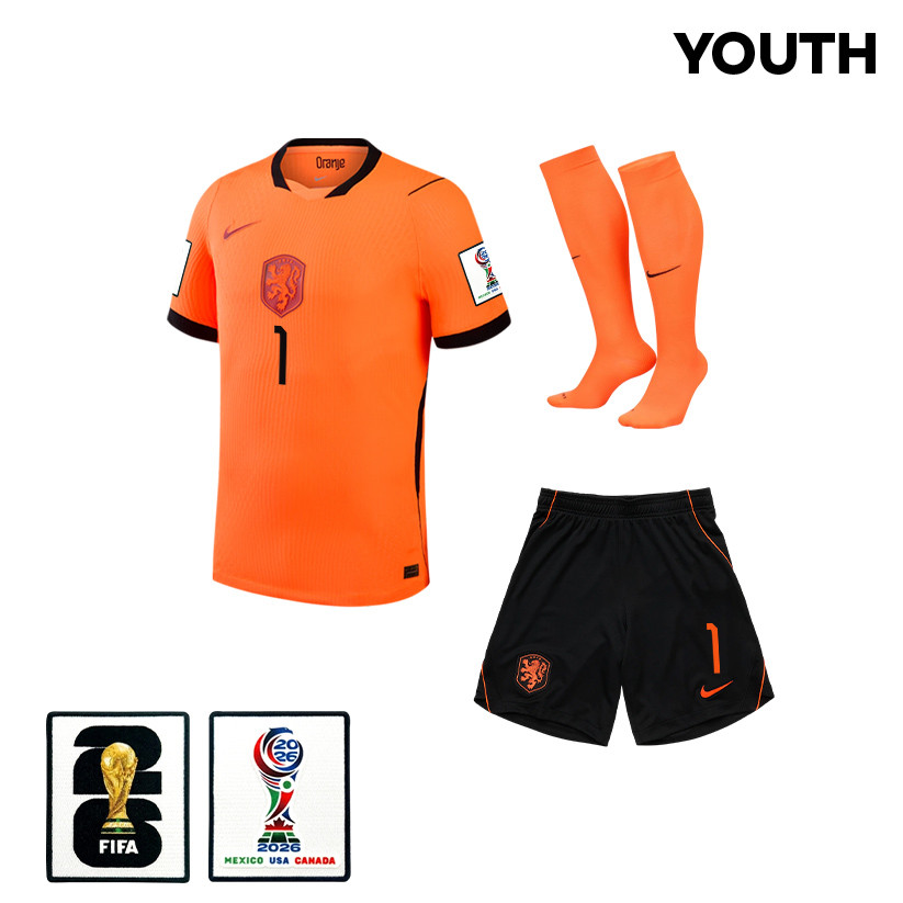 Bart Verbruggen 1 Netherlands 2026 YOUTH Home Kit Set – Orange – Jersey Teams