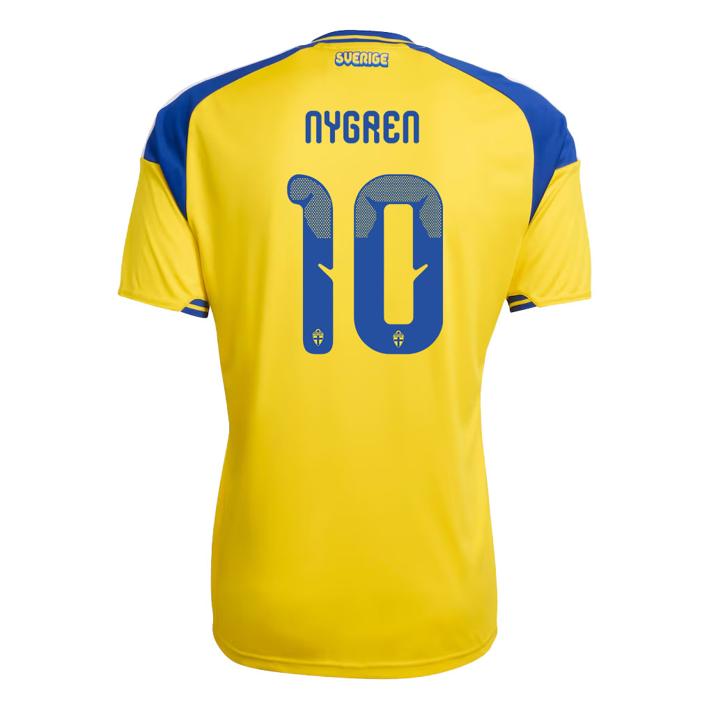 Benjamin Nygren 10 Sweden National Team 2026 x World Cup Patch Home Jersey - Yellow, Men - Jersey Teams