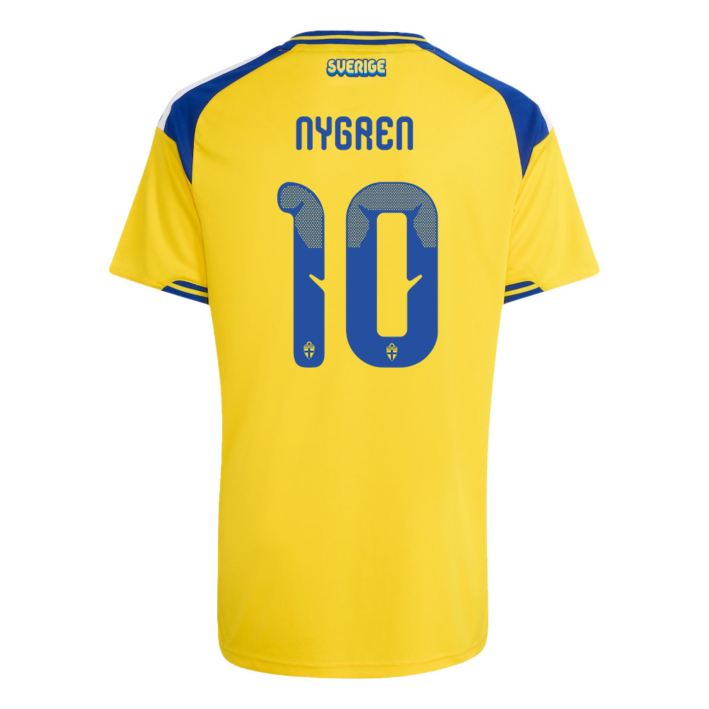 Benjamin Nygren 10 Youth Sweden National Team 2026 Home Jersey - Yellow - Jersey Teams