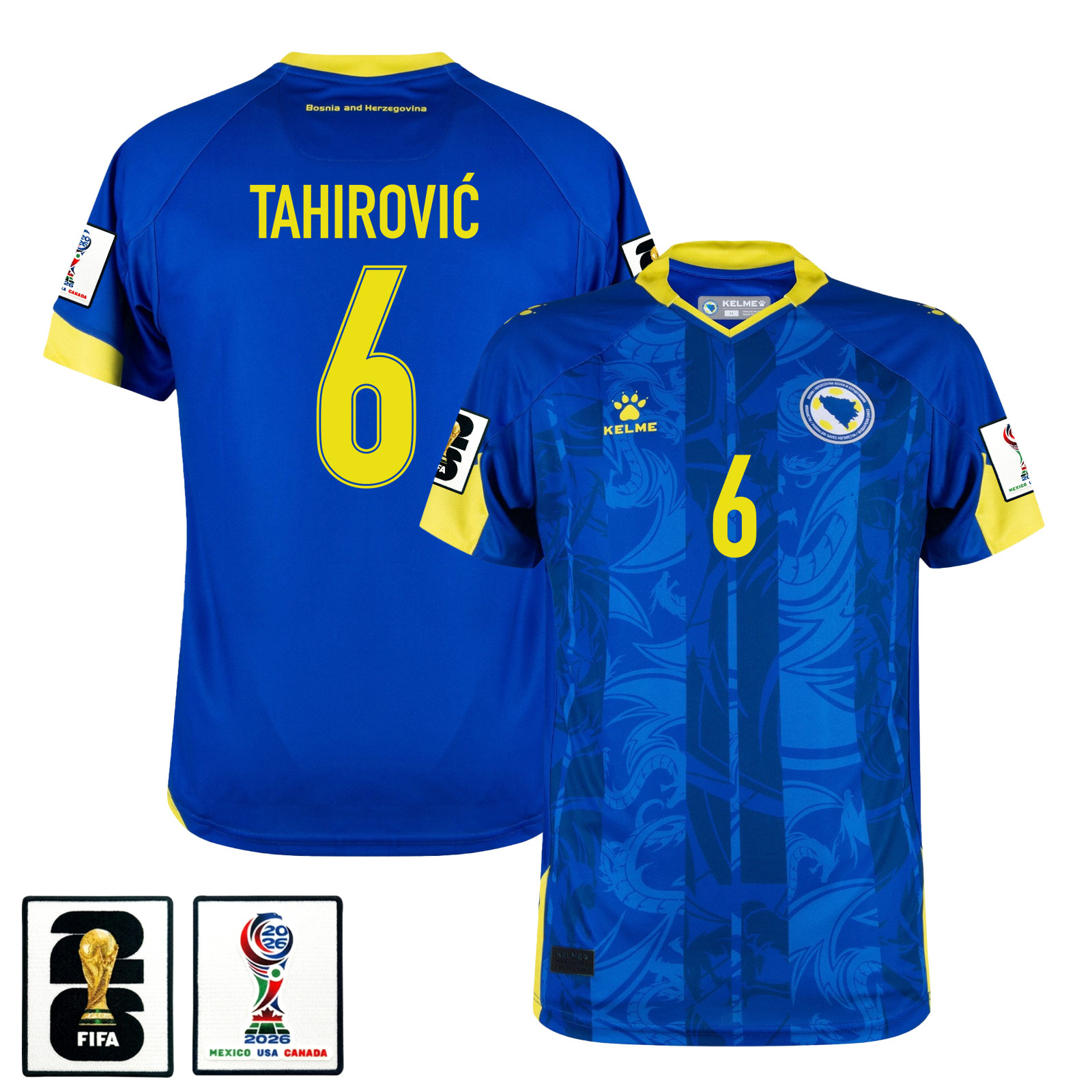 Benjamin Tahirović 6 Bosnia and Herzegovina 2026 Home Jersey – Blue, Men – Jersey Teams