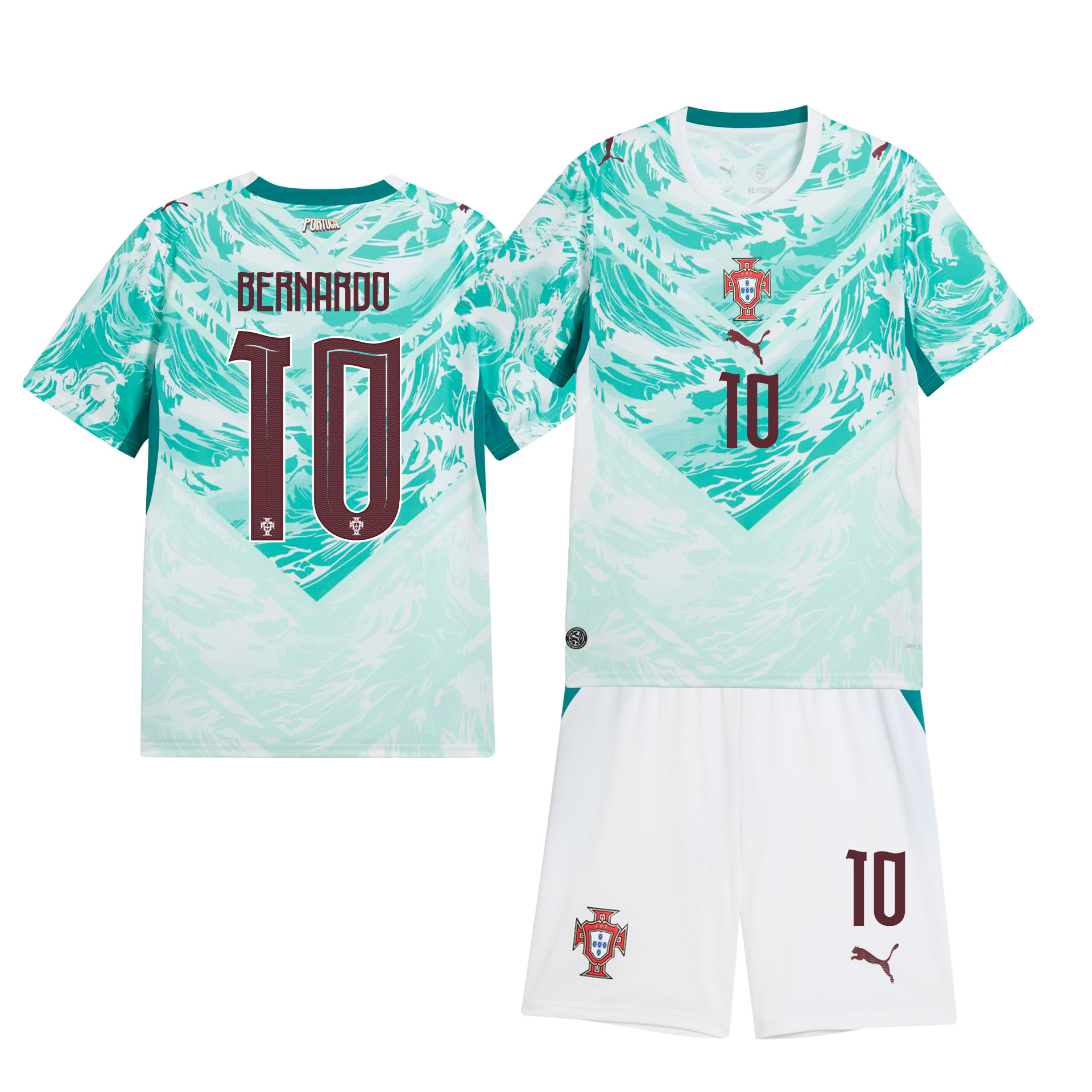 Bernardo Silva 10 Portugal 2026 Away Men Jersey & Shorts Set – White - Jersey Teams