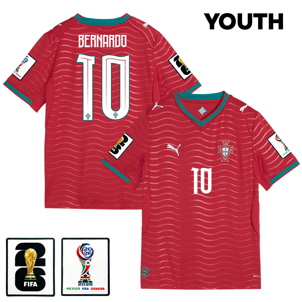 Bernardo Silva 10 Youth Portugal National Team 2026 Home Jersey – Red – Jersey Teams