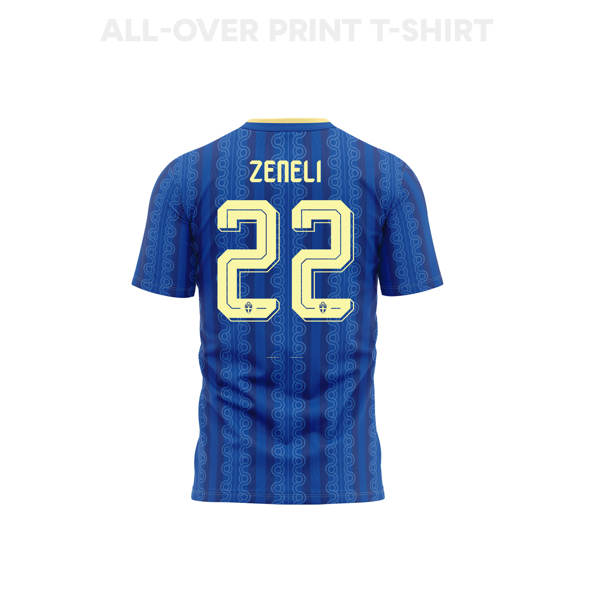 Besfort Zeneli 22 Sweden 2026 Away 3D T-Shirt Fully Printed – Unisex, Blue - Jersey Teams