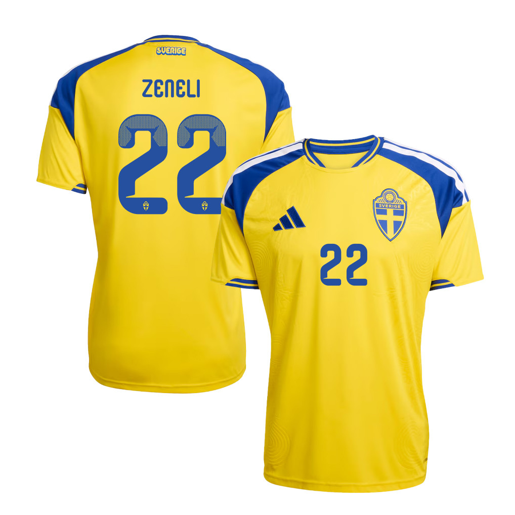 Besfort Zeneli 22 Sweden National Team 2026 Home Jersey - Yellow, Men - Jersey Teams
