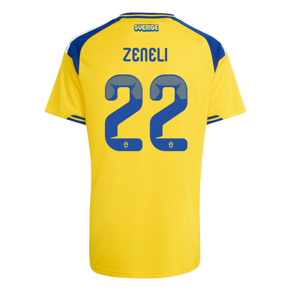 Besfort Zeneli 22 Youth Sweden National Team 2026 Home Jersey - Yellow - Jersey Teams