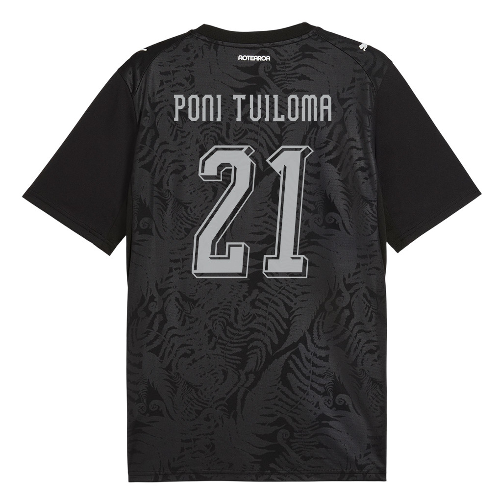 Bill Poni Tuiloma 21 New Zealand National Team 2026 Home Jersey - Black, Men - Jersey Teams