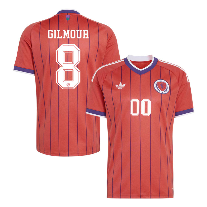 Billy Gilmour 8 Scotland National Team 2026 Away Jersey - Red, Men - Jersey Teams