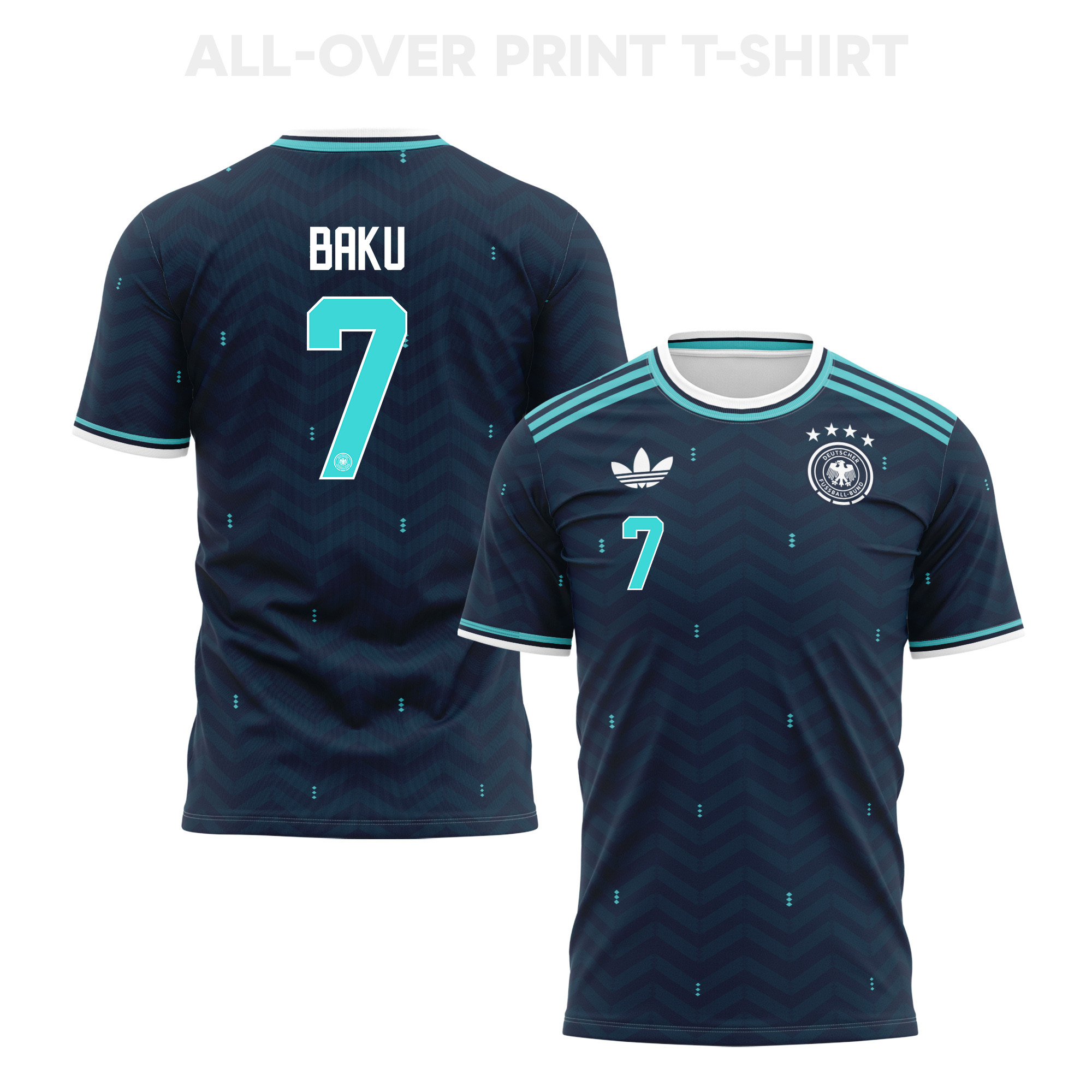 Bote Baku 7 Germany 2026 Away 3D T-Shirt Fully Printed – Unisex, Navy - Jersey Teams