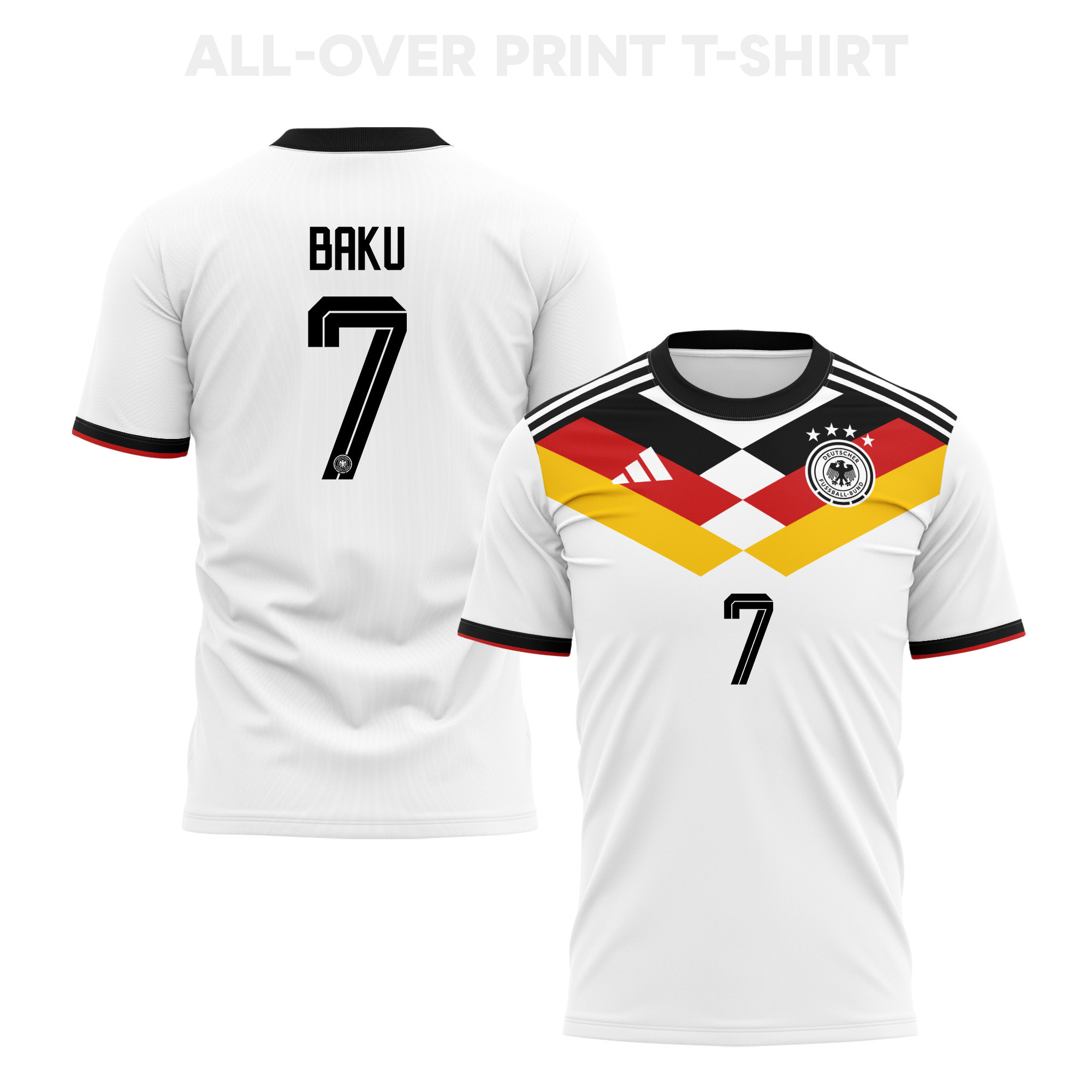 Bote Baku 7 Germany 2026 Home 3D T-Shirt Fully Printed – Unisex, White - Jersey Teams