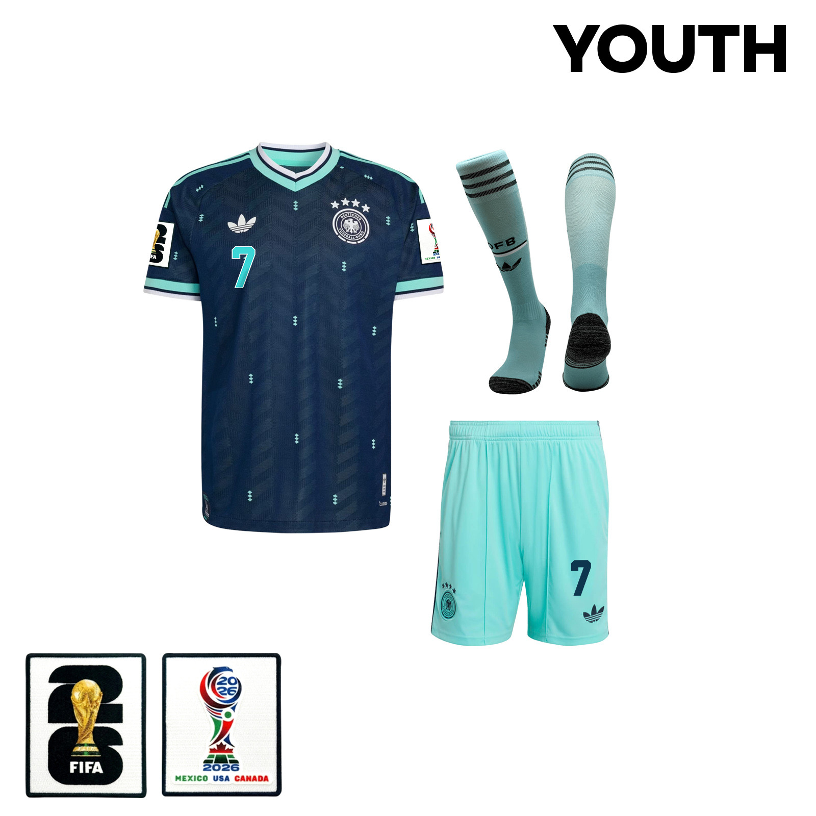 Bote Baku 7 Germany 2026 YOUTH Away Kit Set – Navy - Jersey Teams