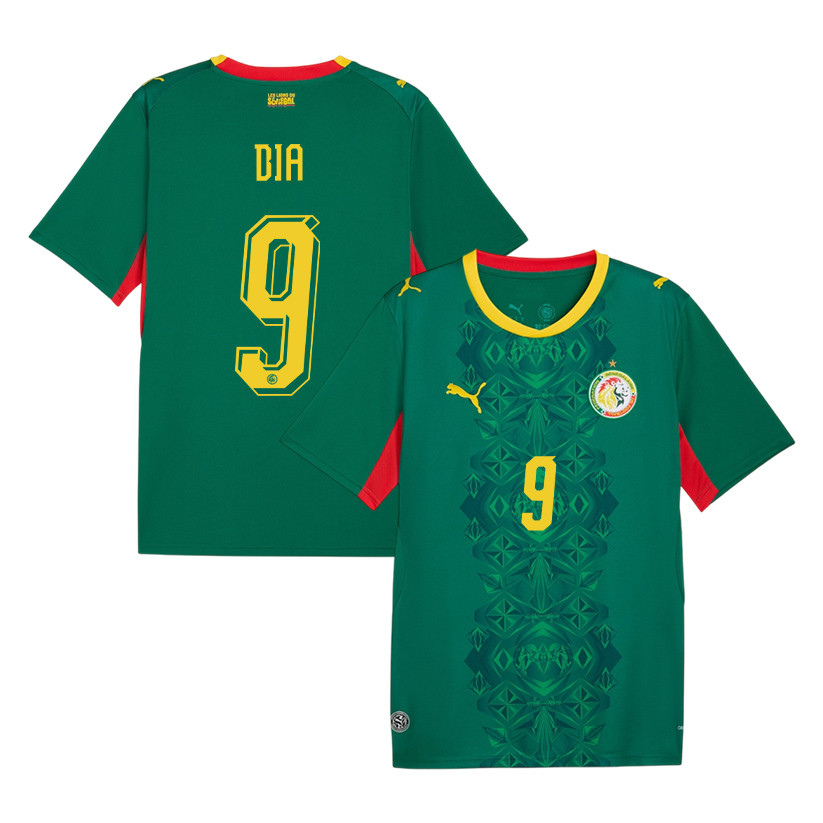 Boulaye Dia 9 Senegal National Team 2026 Away Jersey - Green, Men - Jersey Teams