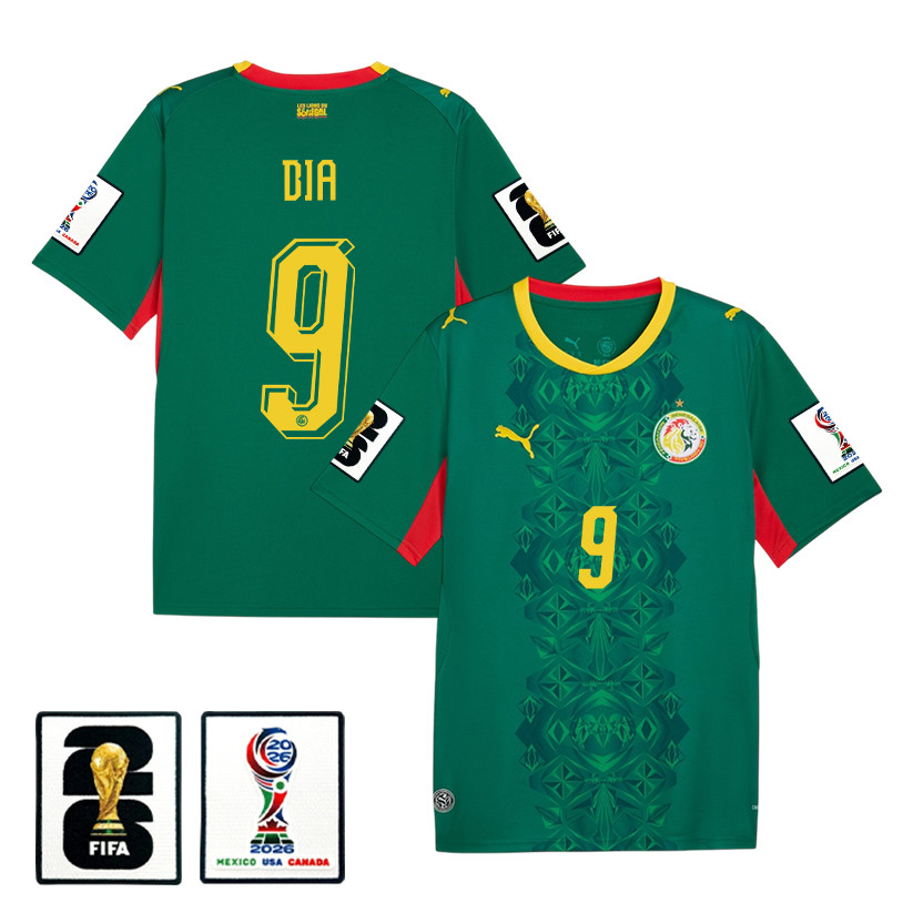 Boulaye Dia 9 Senegal National Team 2026 x World Cup Patch Away Jersey - Green, Men - Jersey Teams