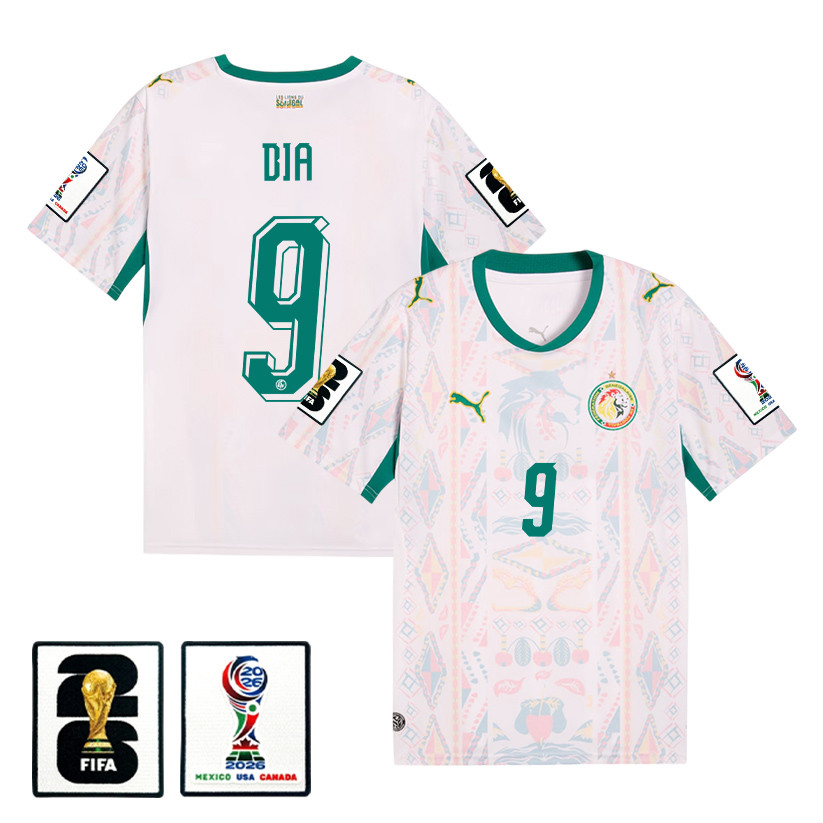 Boulaye Dia 9 Senegal National Team 2026 x World Cup Patch Home Jersey - Men, White - Jersey Teams