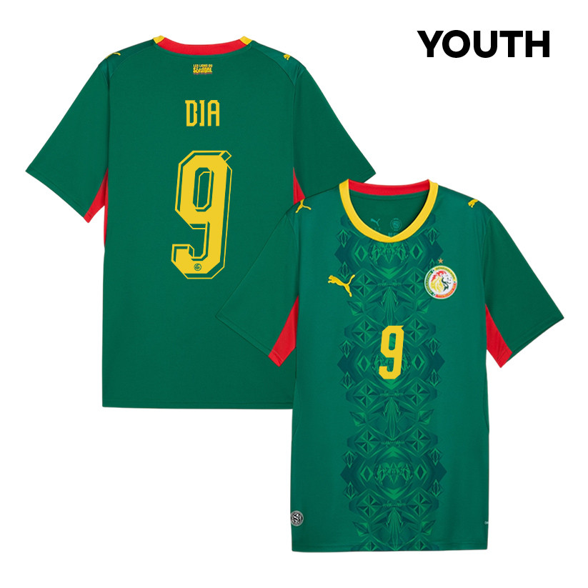 Boulaye Dia 9 Youth Senegal National Team 2026 Away Jersey - Green - Jersey Teams