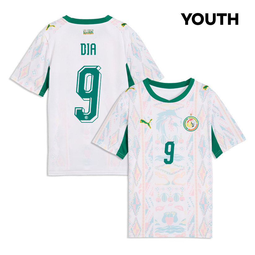 Boulaye Dia 9 Youth Senegal National Team 2026 Home Jersey - White - Jersey Teams