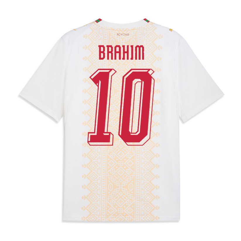 Brahim Díaz 10 Morocco National Team 2026 Away Jersey - White, Men - Jersey Teams