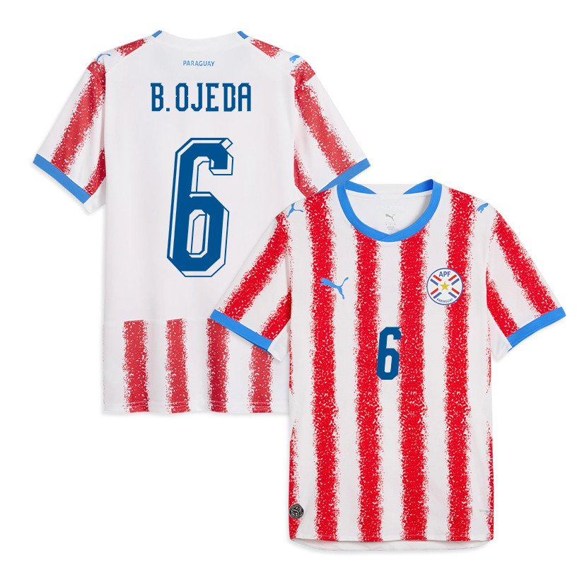 Braian Ojeda 6 Paraguay National Team 2026 Home Jersey - White/Red, Men - Jersey Teams