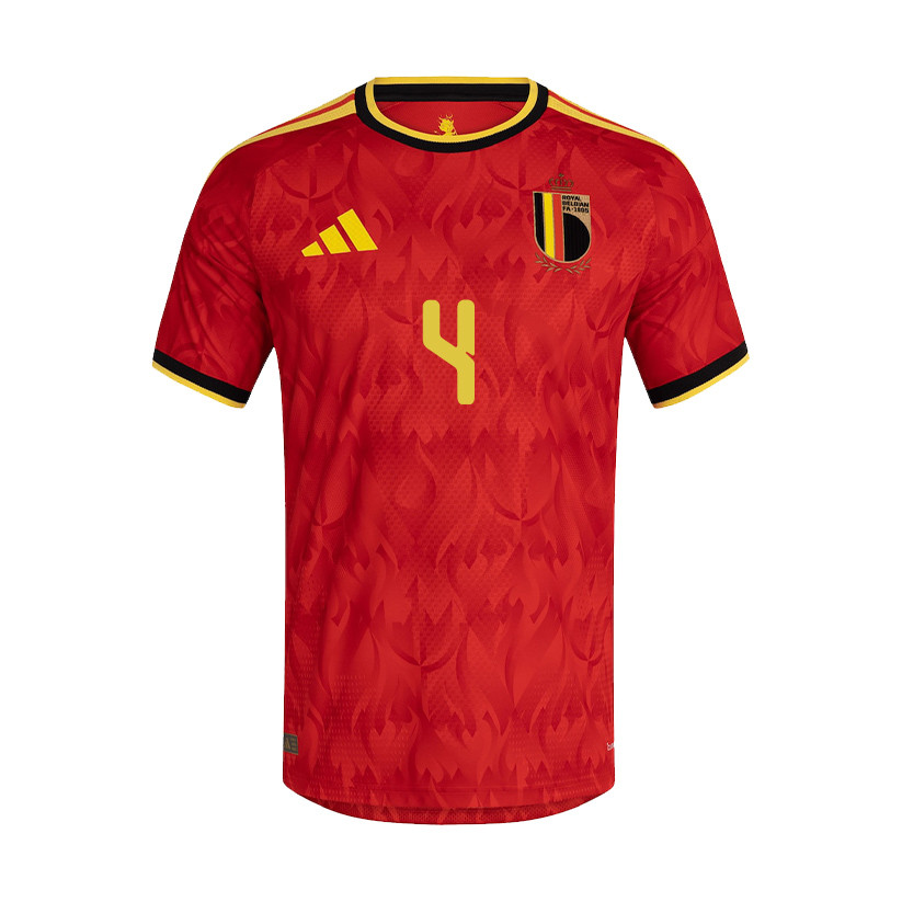 Brandon Mechele 4 Belgium National Team 2026 x World Cup Patch Home Jersey – Red, Men – Jersey Teams