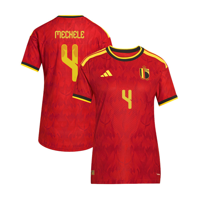 Brandon Mechele 4 Women's Belgium National Team 2026 Home Jersey - Red - Jersey Teams