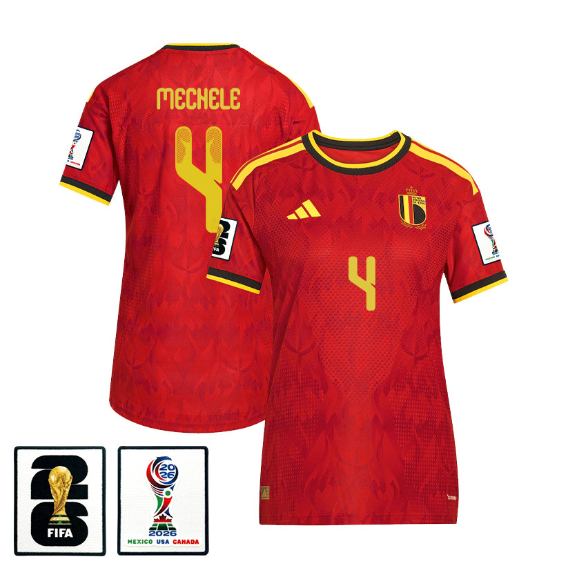 Brandon Mechele 4 Women’s Belgium National Team 2026 Home Jersey – Red – Jersey Teams