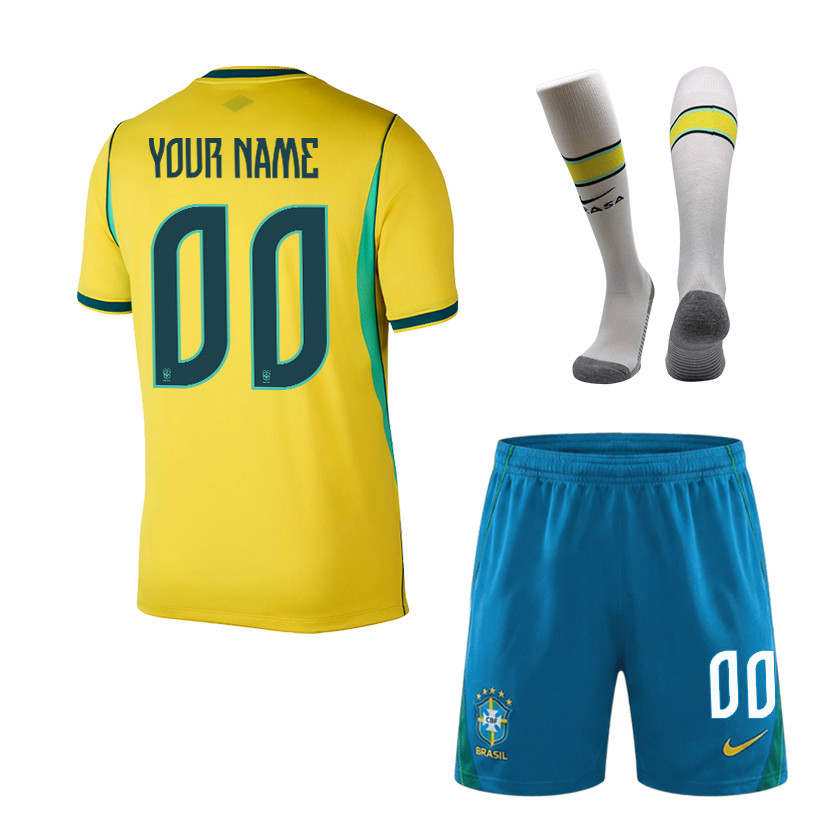 Brazil 2026 Home Men Kit Set - Personalized - Yellow - Jersey Teams