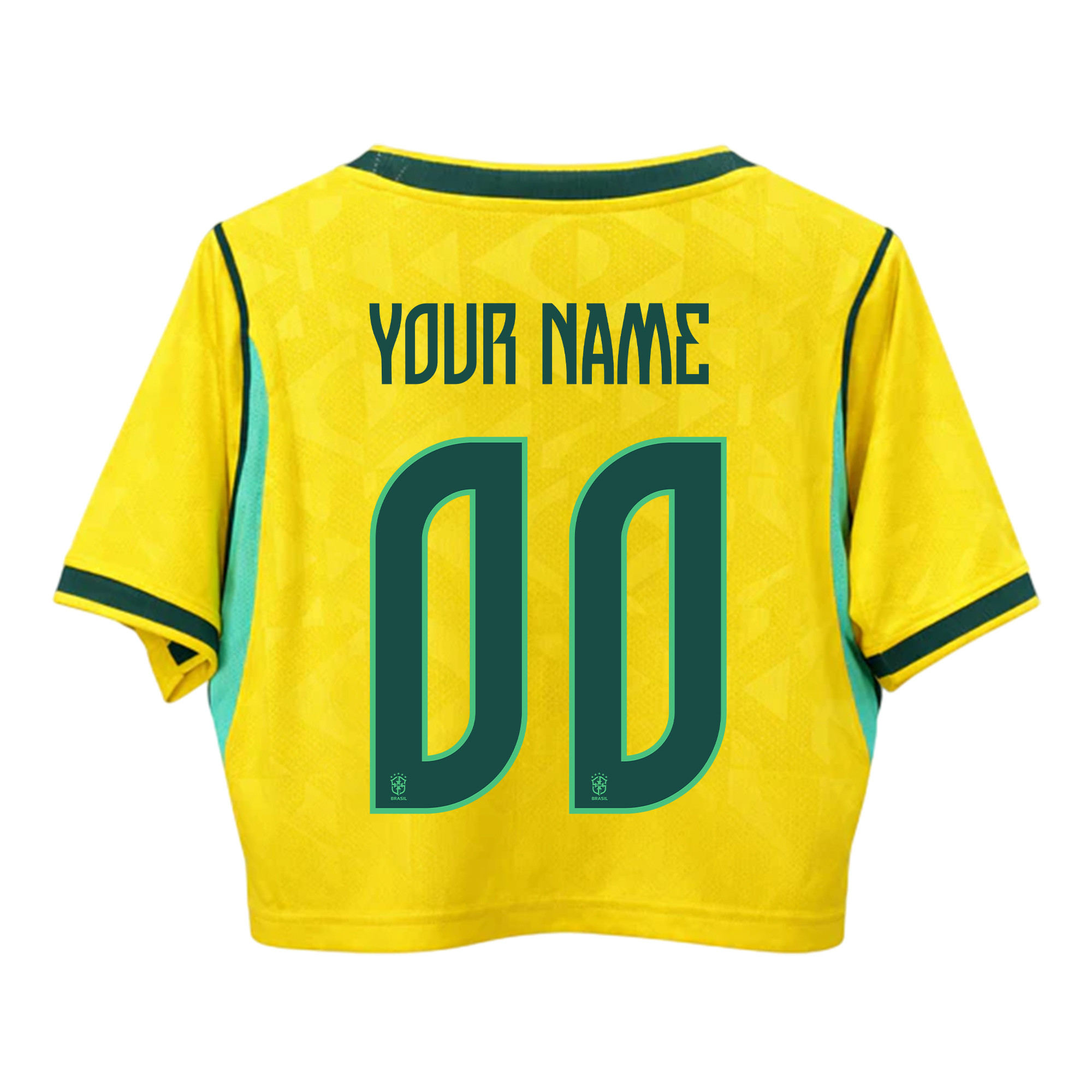 Brazil 2026 Home Personalized Women’s Cropped Jersey - Yellow - Jersey Teams