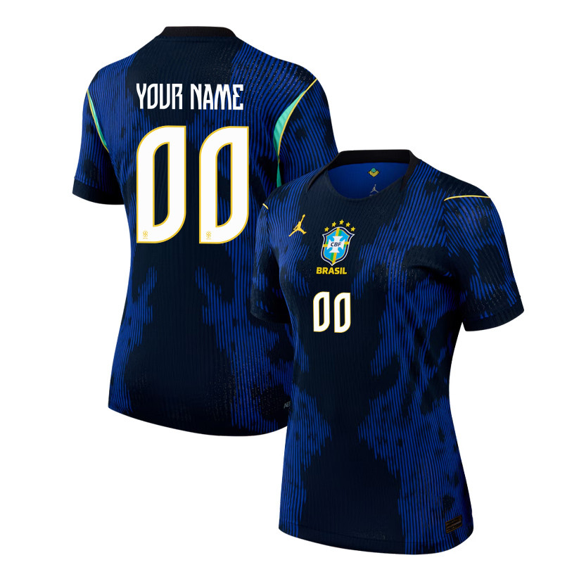 Brazil National Team 2026 Women's Personalized Away Jersey - Blue - Jersey Teams