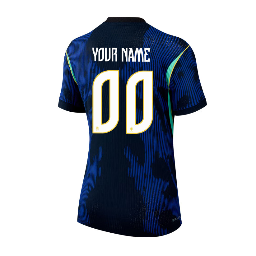 Brazil National Team 2026 Women's Personalized Away Jersey - Blue - Jersey Teams