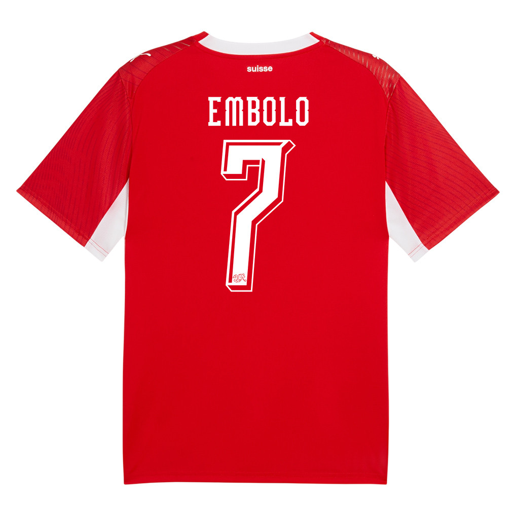 Breel Embolo 7 Switzerland National Team 2026 x World Cup Patch Home Jersey - Red, Men - Jersey Teams