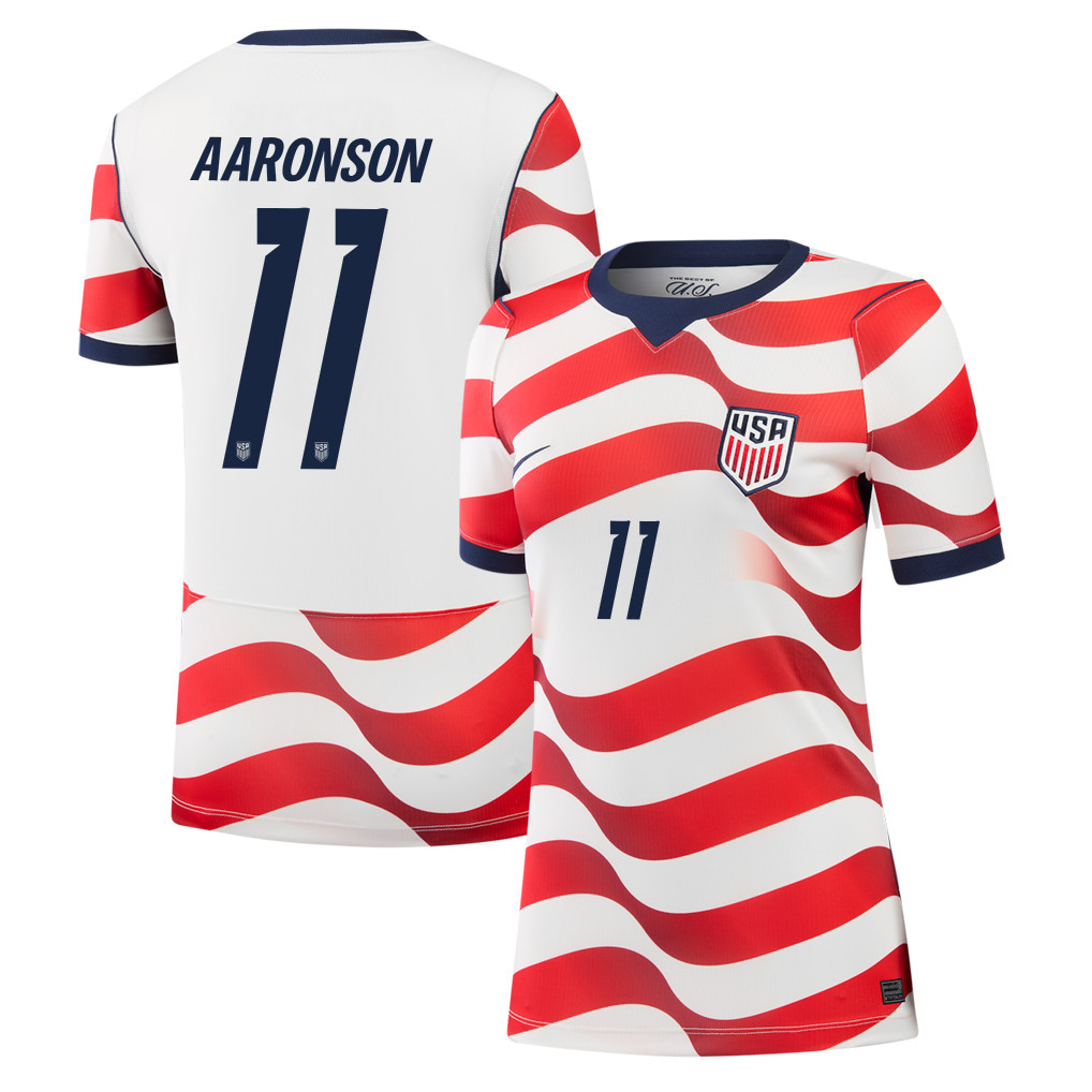 Brenden Aaronson 11 USMNT 2026 Women's Home Jersey - White - Jersey Teams