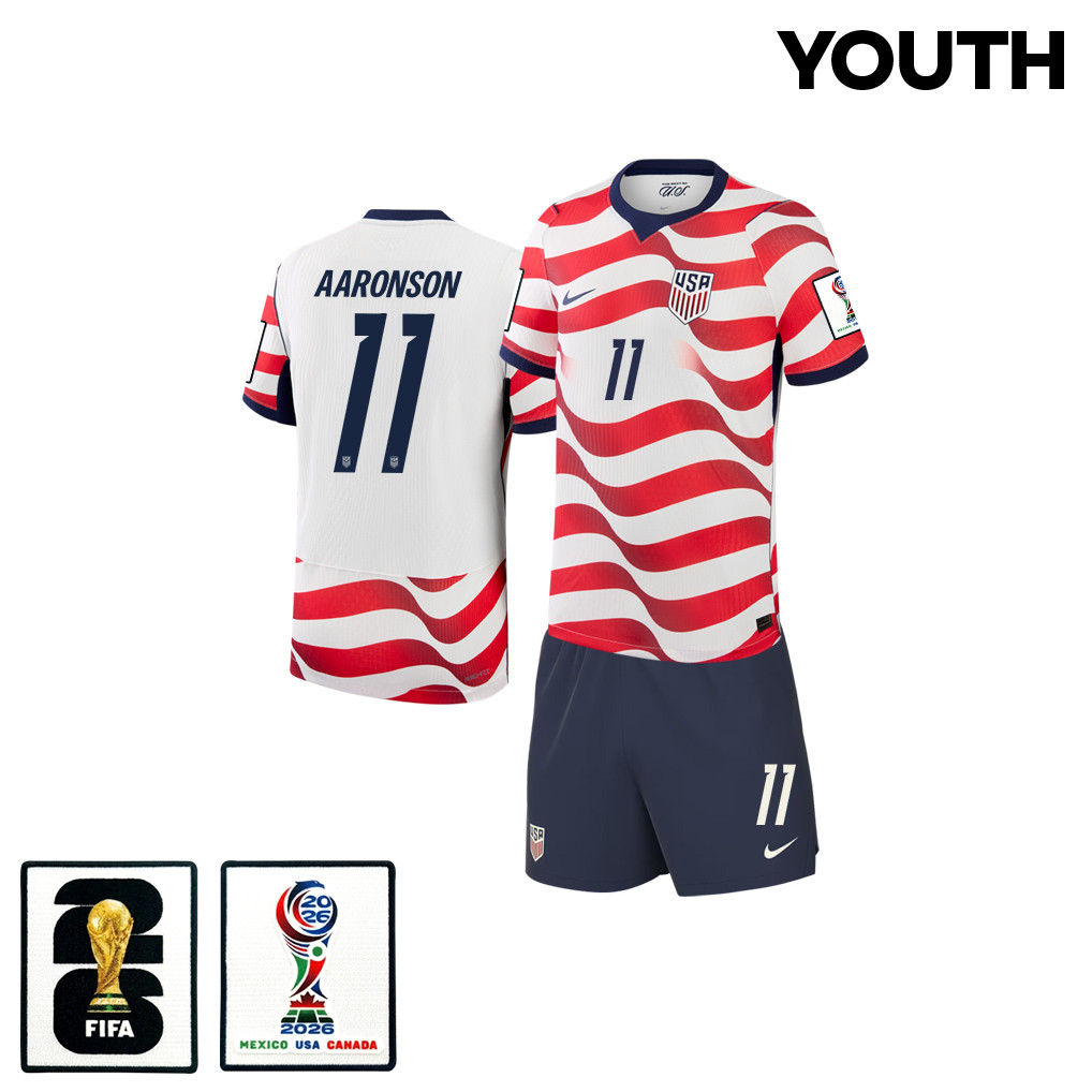 Brenden Aaronson 11 USMNT 2026 YOUTH Home Jersey & Shorts Set - Jersey Teams