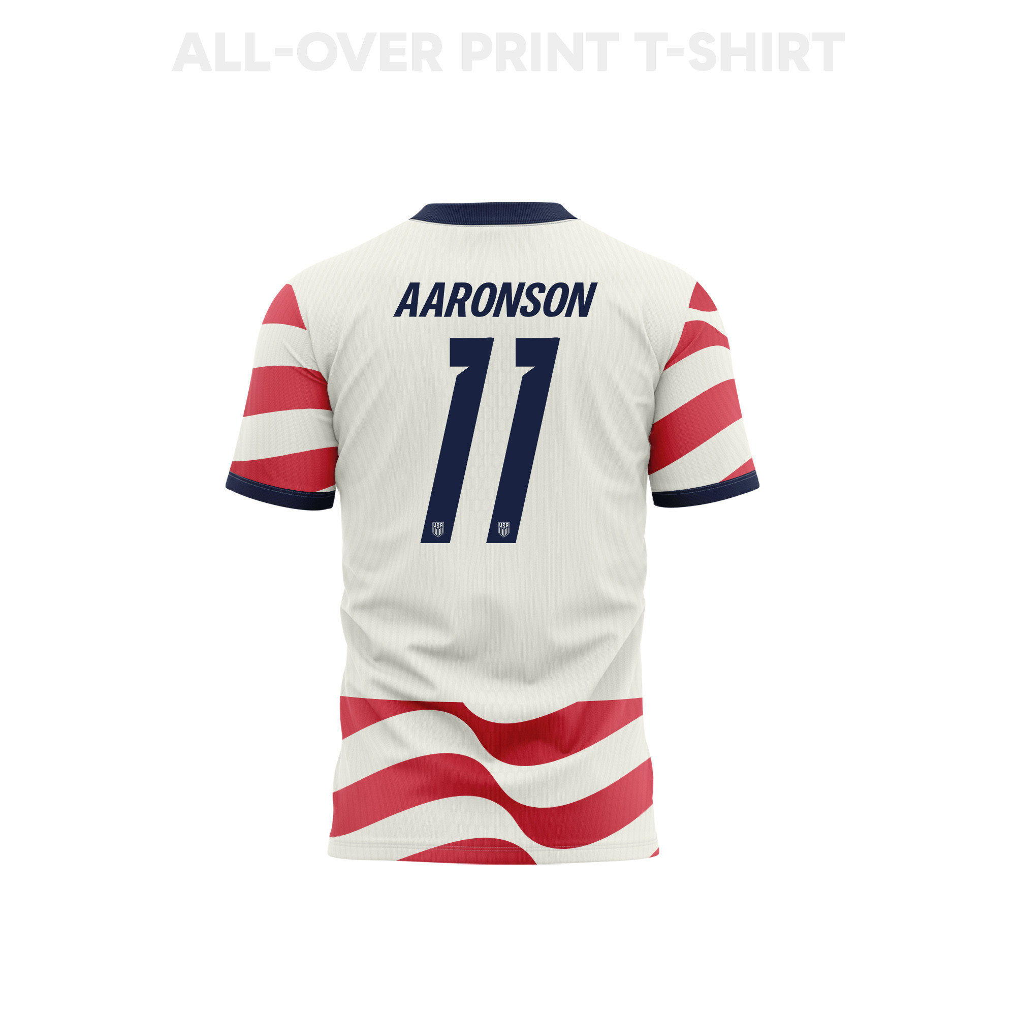 Brenden Aaronson 11 Youth USMNT 2026 Home 3D T-shirt Fully Printed – White/Red - Jersey Teams