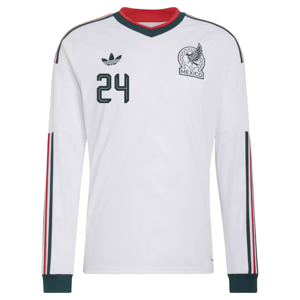 Brian Gutiérrez 24 Mexico National Team 2026 Away Long Sleeve Jersey - White - Jersey Teams
