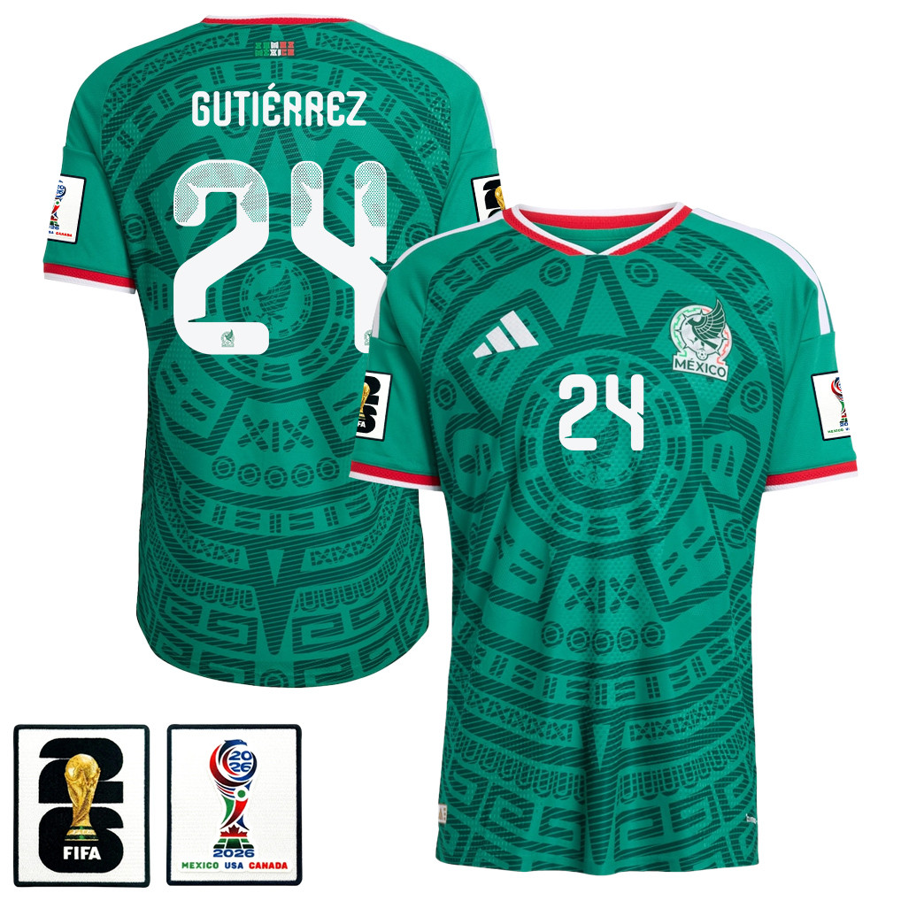 Brian Gutiérrez 24 Mexico National Team 2026 x World Cup Patch Home Jersey - Green, Men - Jersey Teams