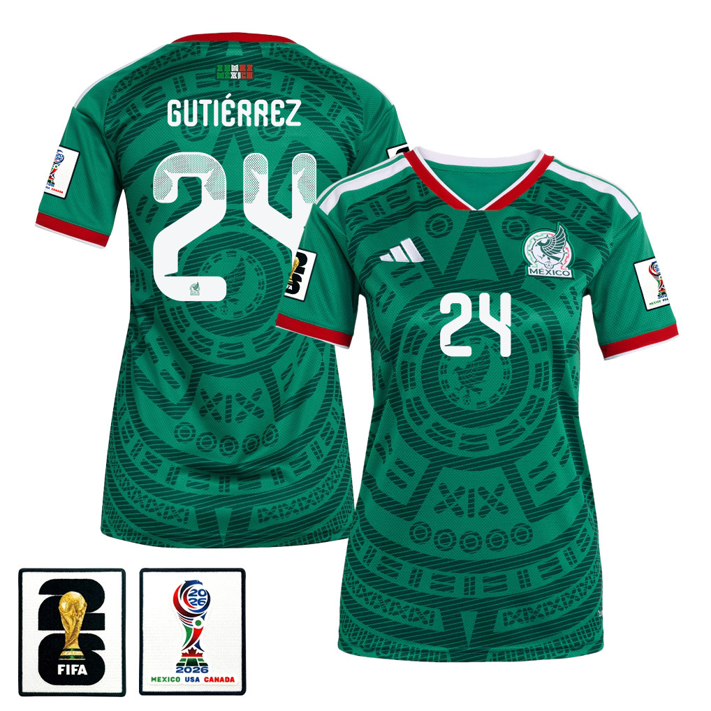Brian Gutiérrez 24 Women's Mexico National Team 2026 Home Jersey - Green - Jersey Teams