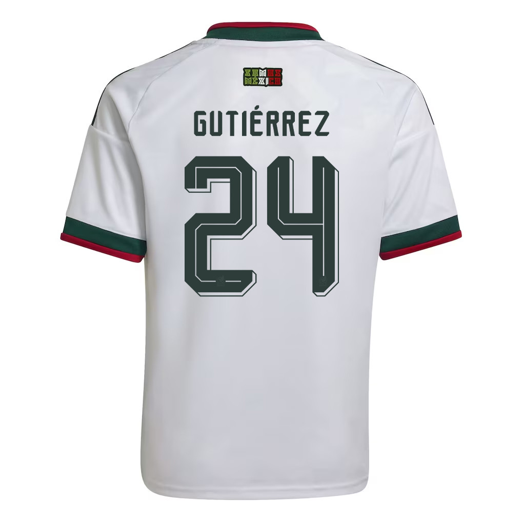 Brian Gutiérrez 24 Youth Mexico National Team 2026 Away Jersey - White - Jersey Teams