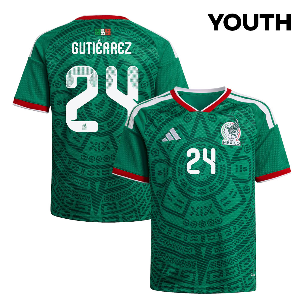 Brian Gutiérrez 24 Youth Mexico National Team 2026 Home Jersey - Green - Jersey Teams