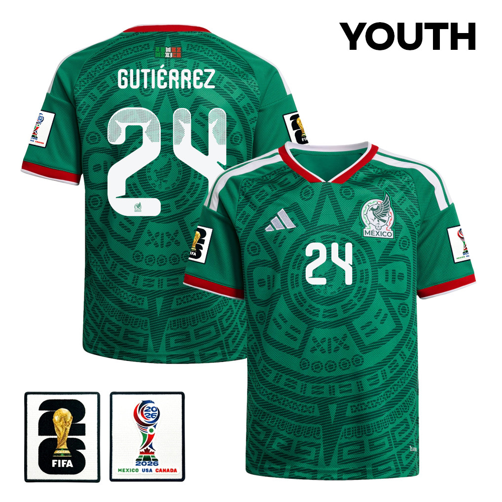Brian Gutiérrez 24 Youth Mexico National Team 2026 Home Jersey - Green - Jersey Teams