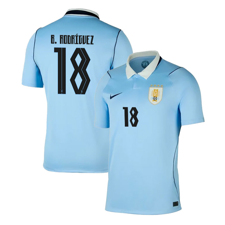Brian Rodríguez 18 Uruguay National Team 2026 Home Jersey - Blue, Men - Jersey Teams