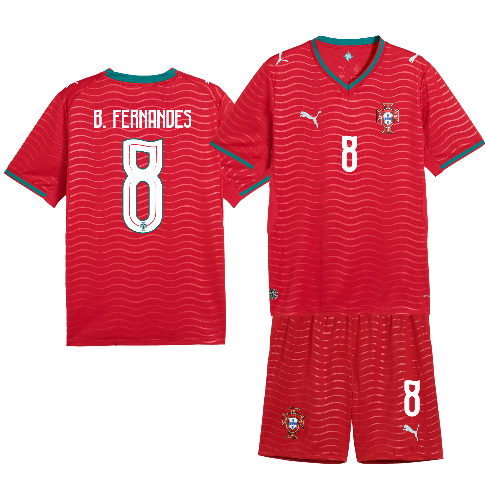 Bruno Fernandes 8 Portugal 2026 Home Men Jersey & Shorts Set – Red - Jersey Teams