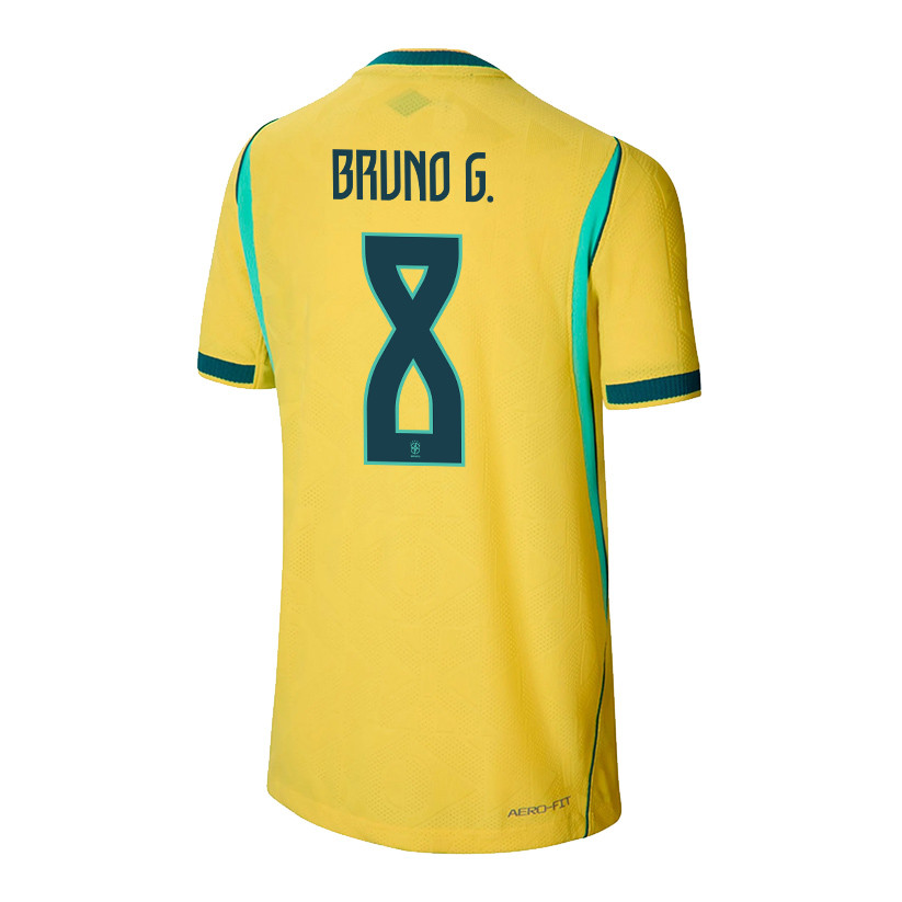 Bruno Guimarães 8 Youth Brazil National Team 2026 Home Jersey - Yellow - Jersey Teams