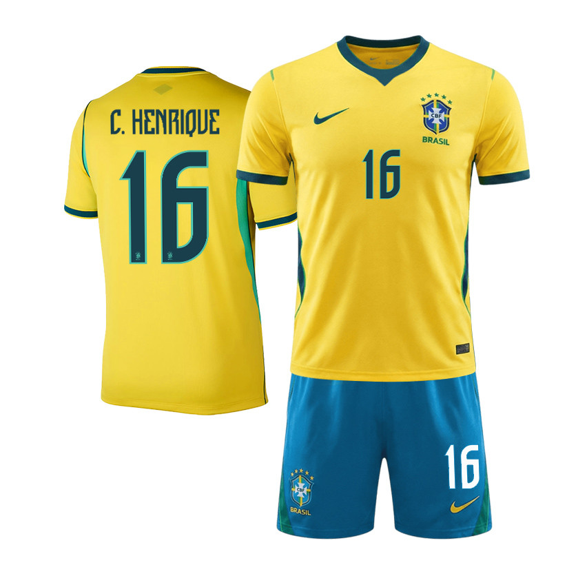 Caio Henrique 16 Brazil 2026 Home Men Jersey & Shorts Set – Yellow - Jersey Teams
