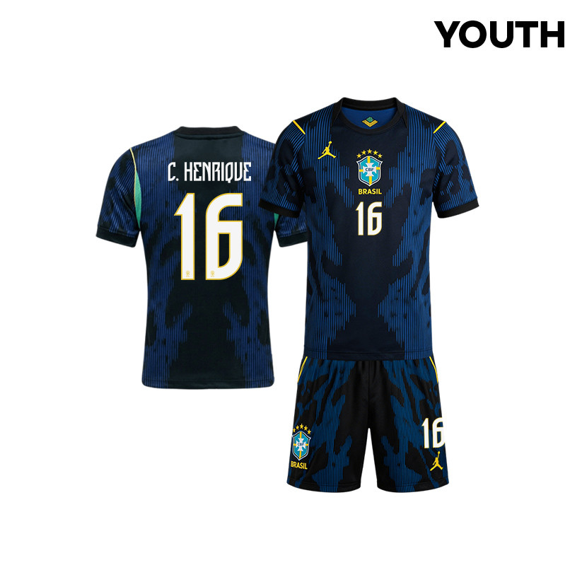 Caio Henrique 16 Brazil 2026 YOUTH Away Jersey & Shorts Set - Blue - Jersey Teams