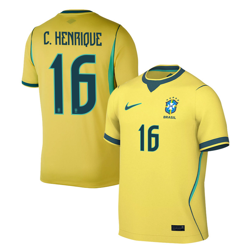 Caio Henrique 16 Brazil National Team 2026 Home Jersey - Yellow, Men - Jersey Teams